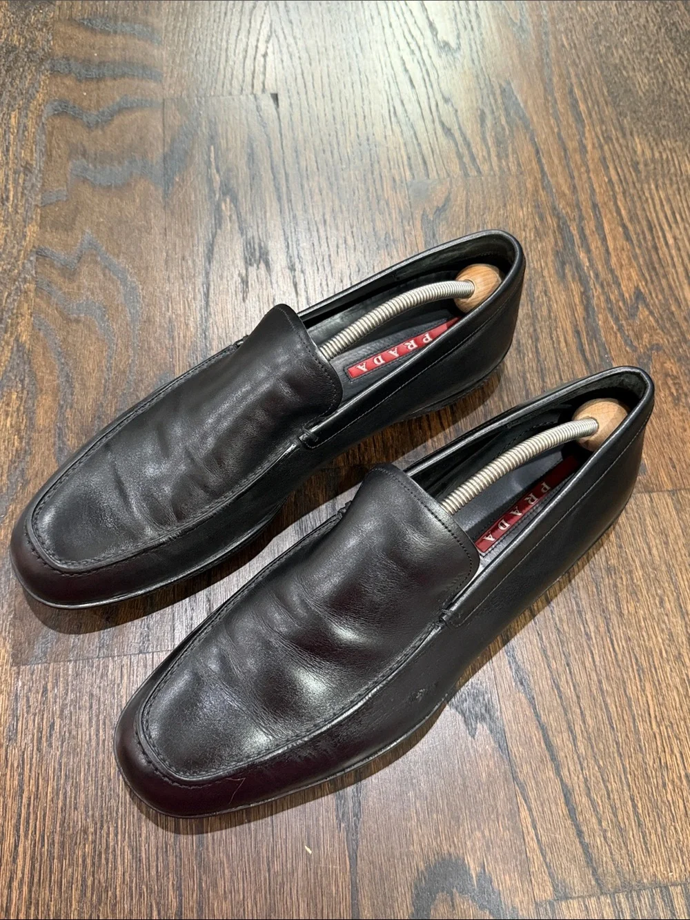 Men’s Prada Rossa Black Leather Venetian Loafers